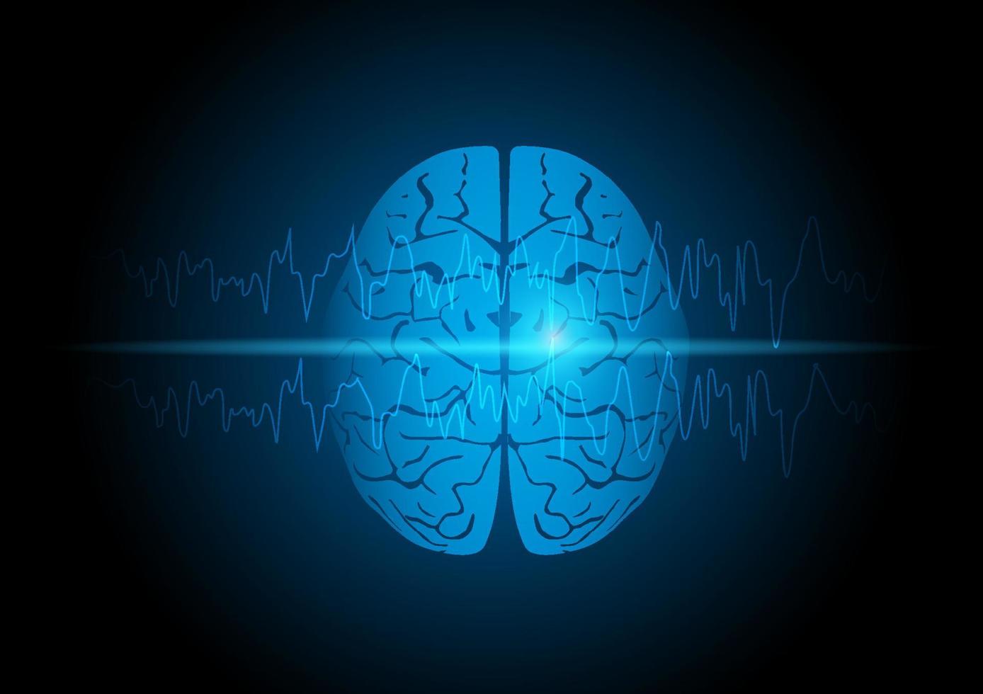 ilustración de convulsiones focales y cerebro humano vector