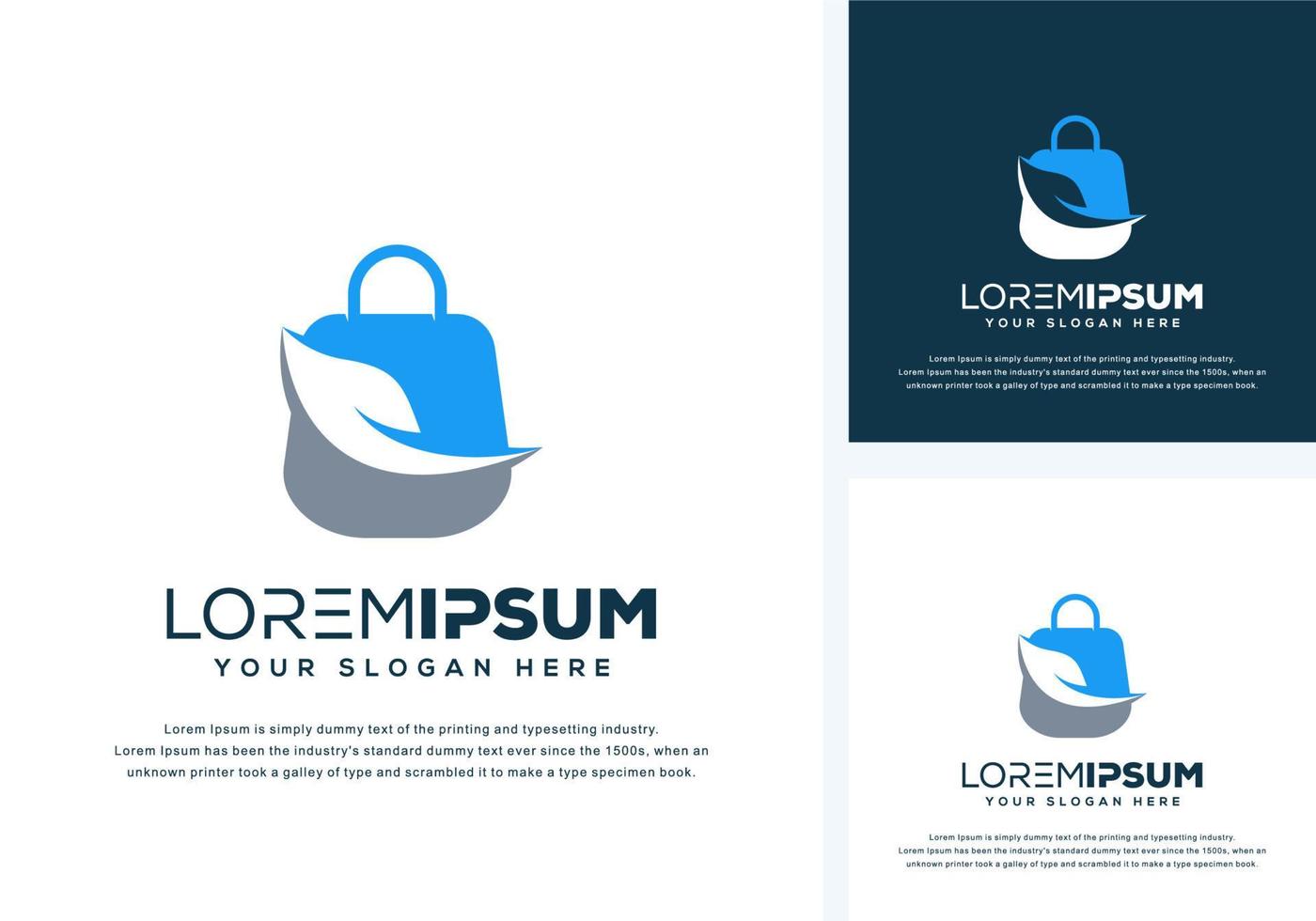 modern bag and leaf logo design vector