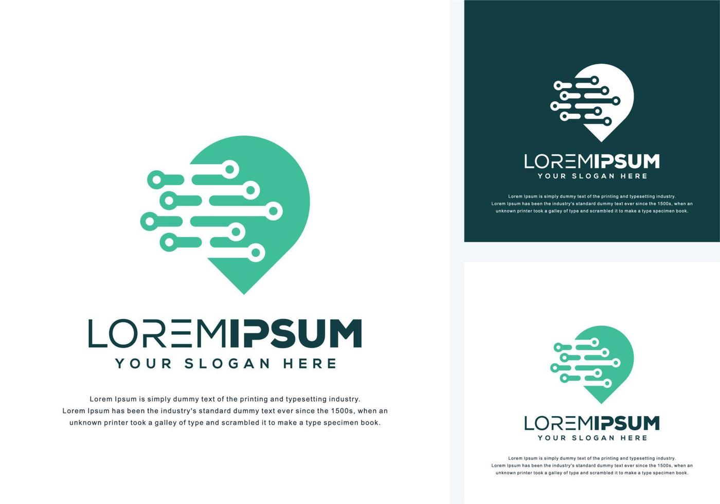 abstract pin logo design vector