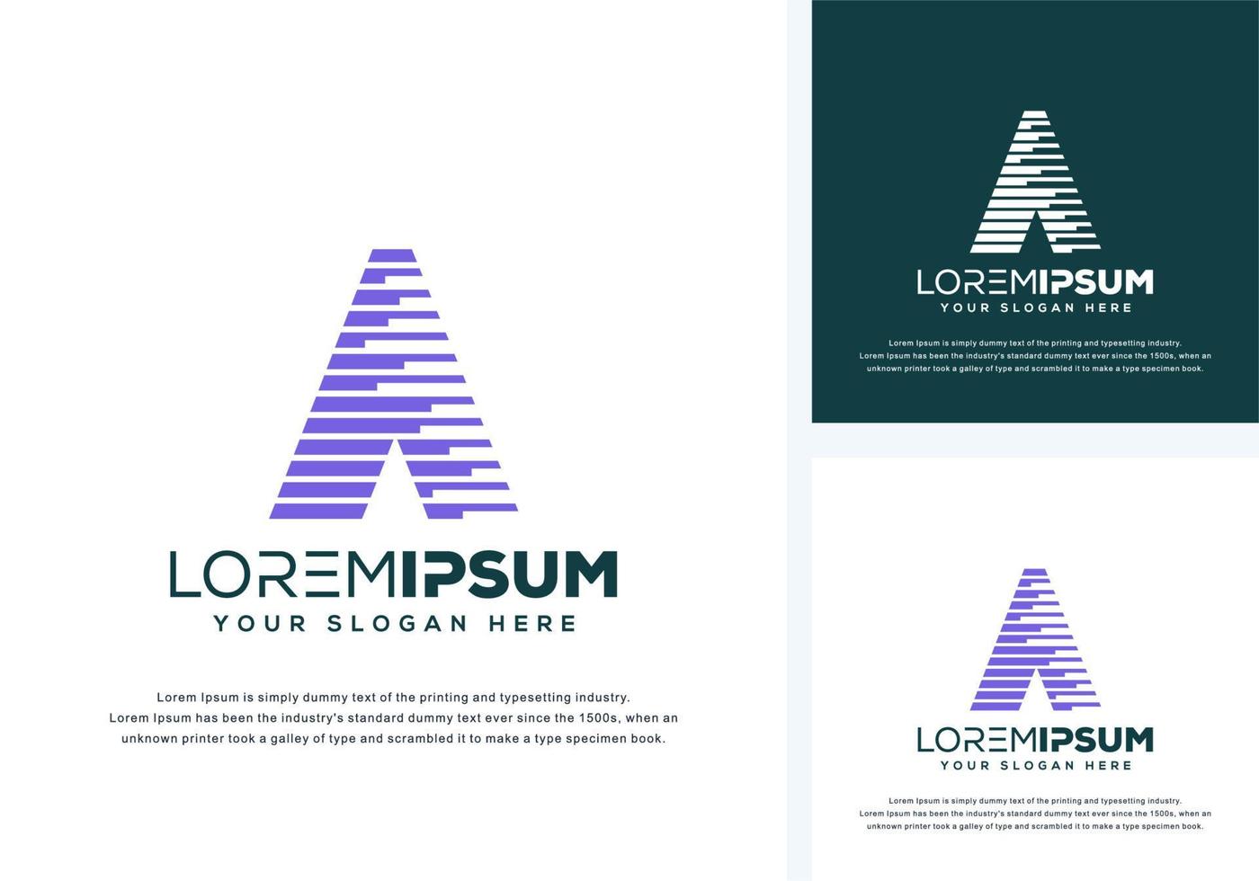 modern letter a with tech logo design vector