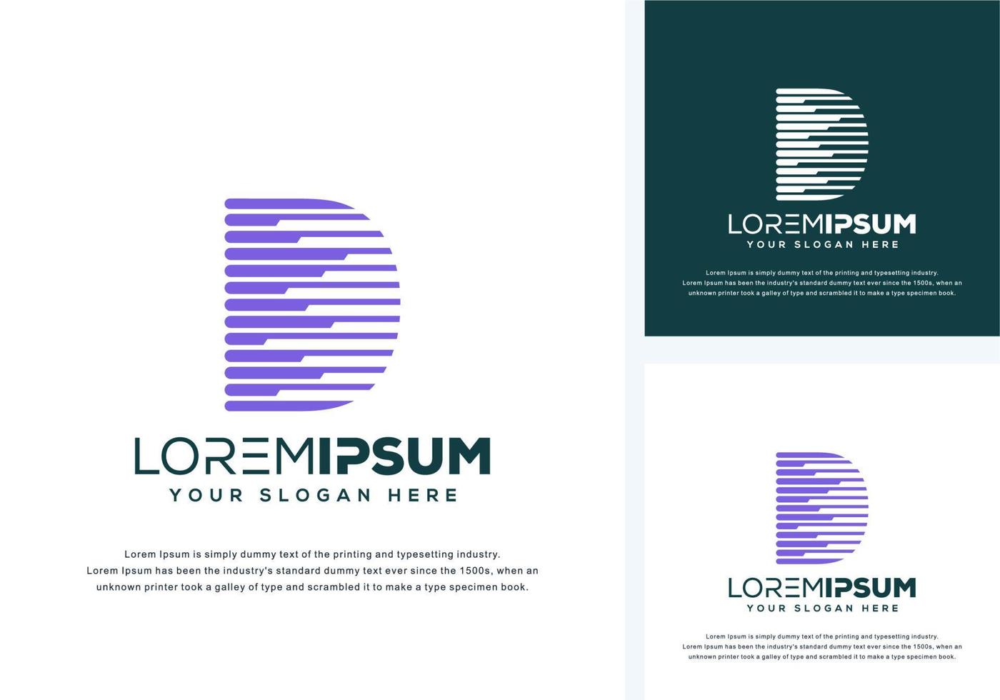 modern letter d with tech logo design vector