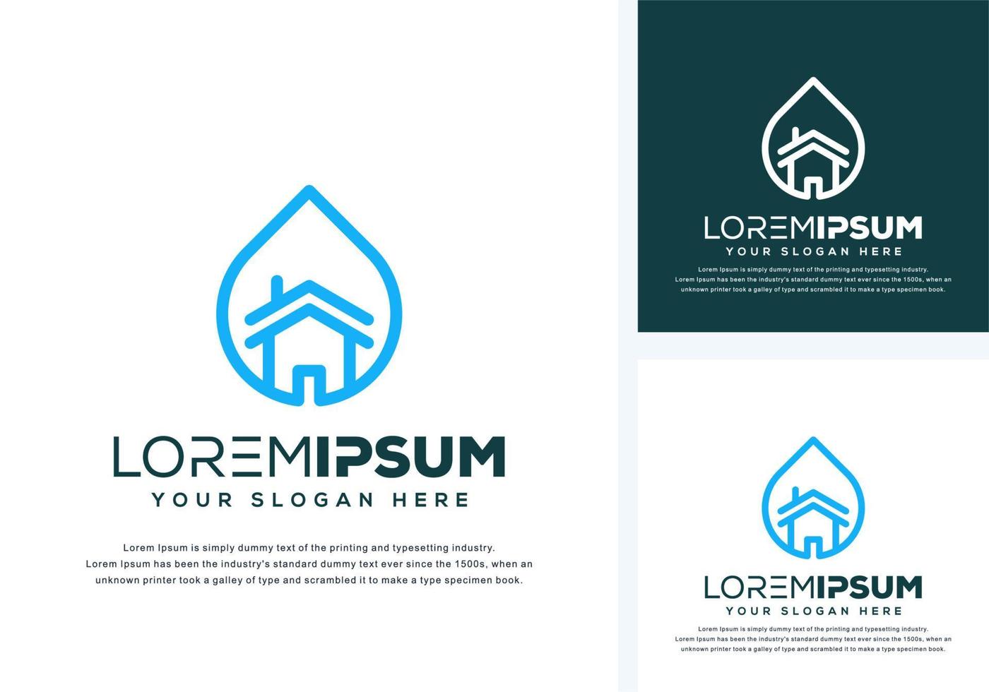 drop and house logo design vector