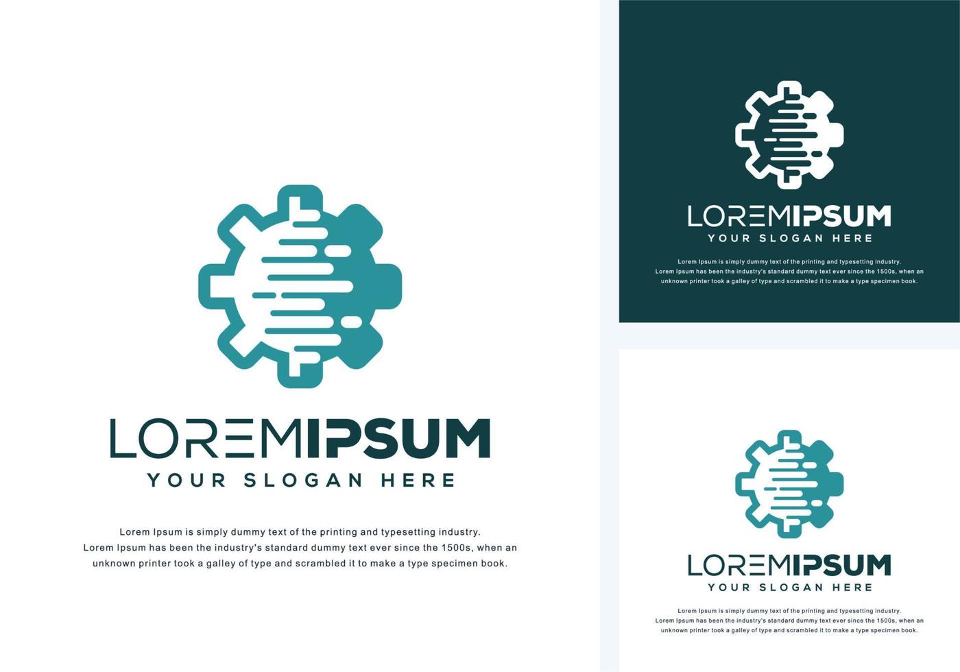 abstract gear logo design vector