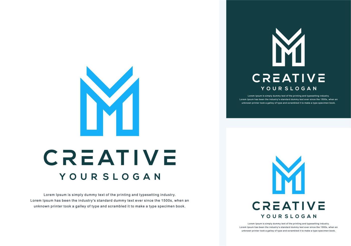 abstract monogram letter m logo design vector