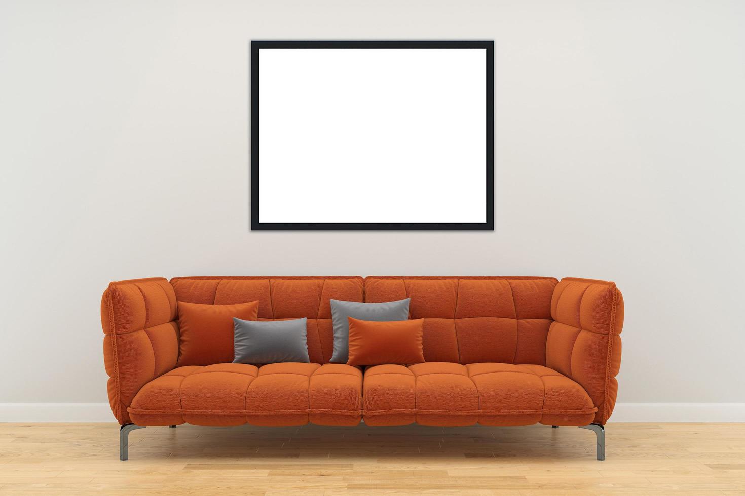 Living room interior house floor template background frame mock up design copy space 3d render photo