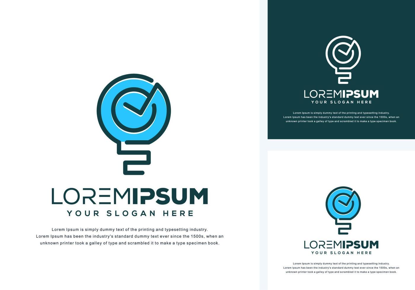 bulb and check logo design vector