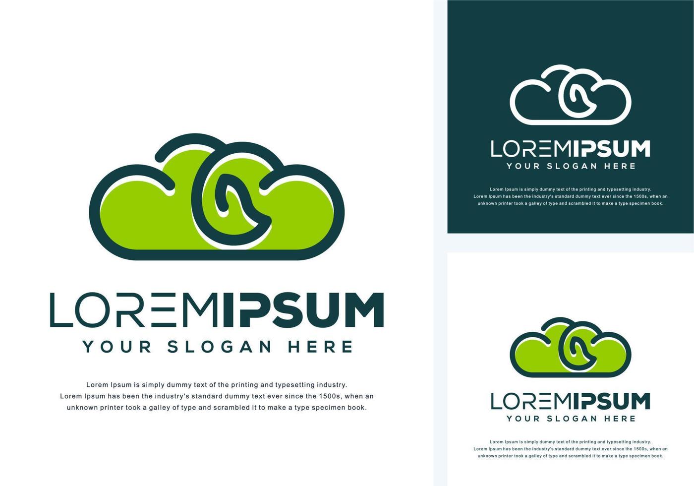 abstract cloud and leaf logo design vector