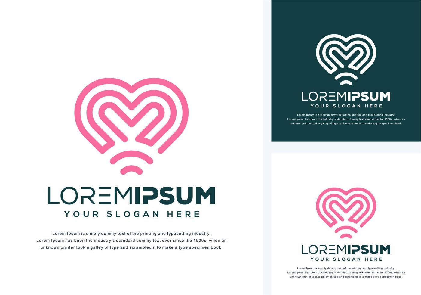 abstract love logo design vector