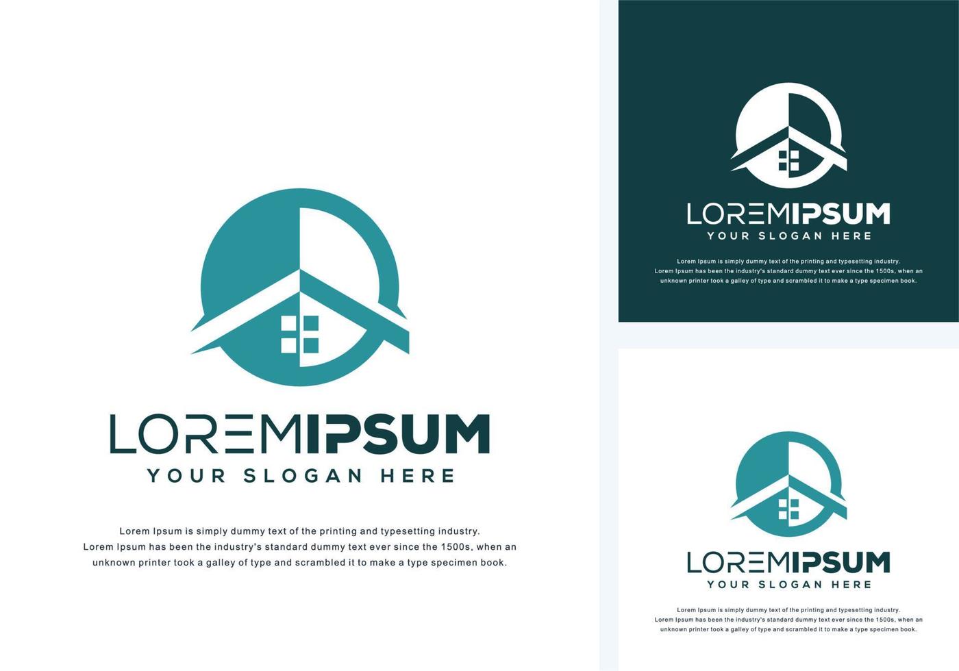 abstract house logo design vector