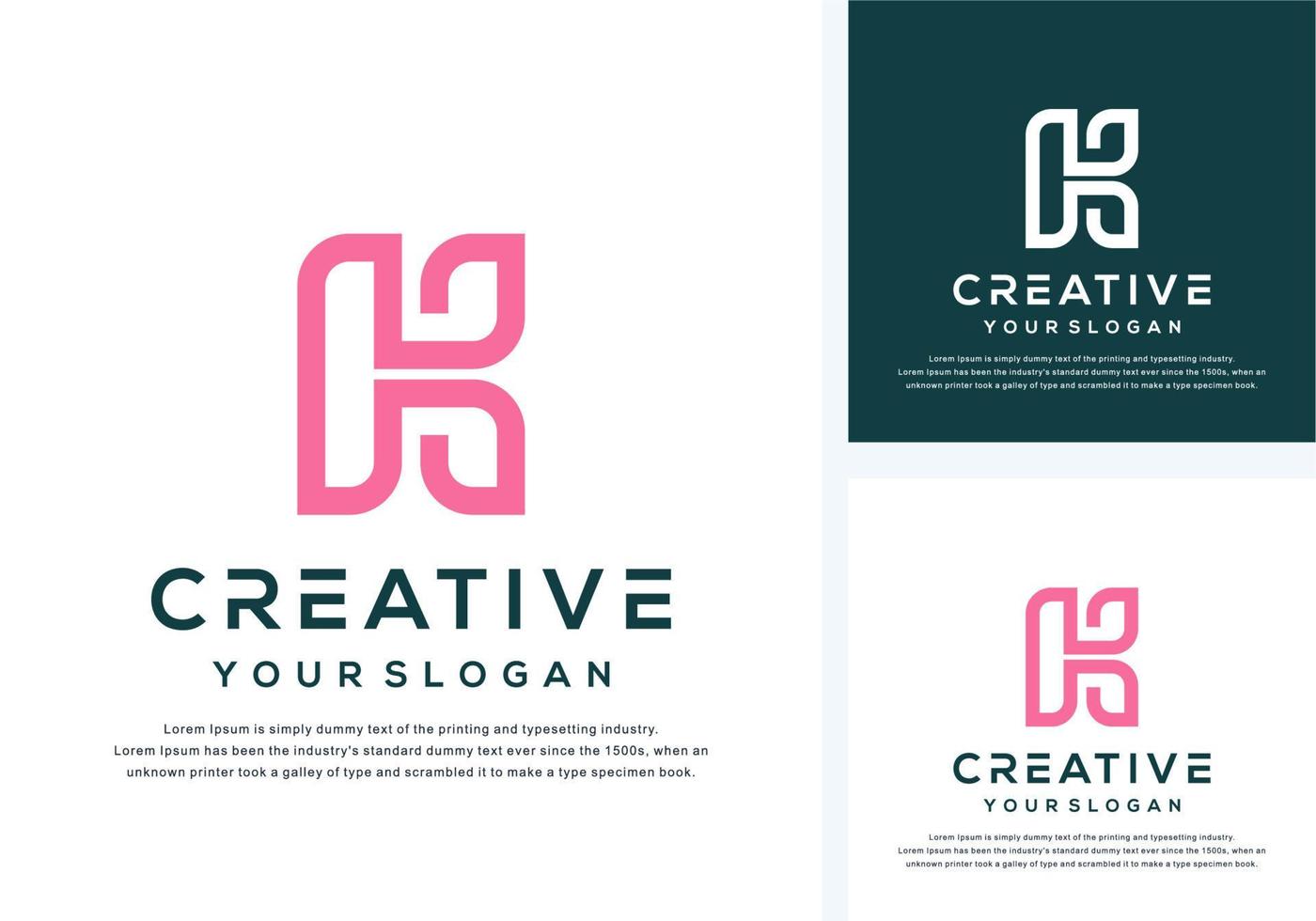 abstract monogram letter k logo design vector
