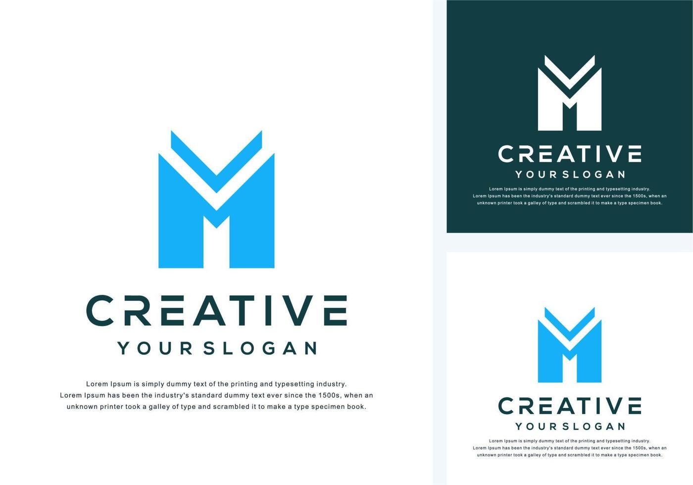 abstract monogram letter m logo design vector