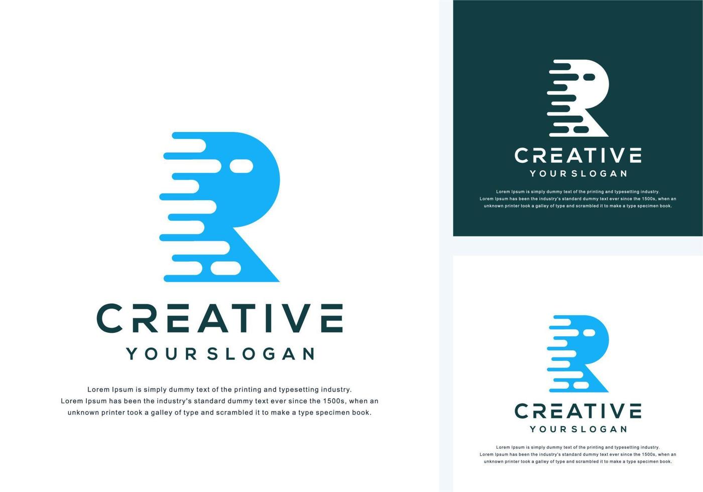 abstract monogram letter r logo design vector