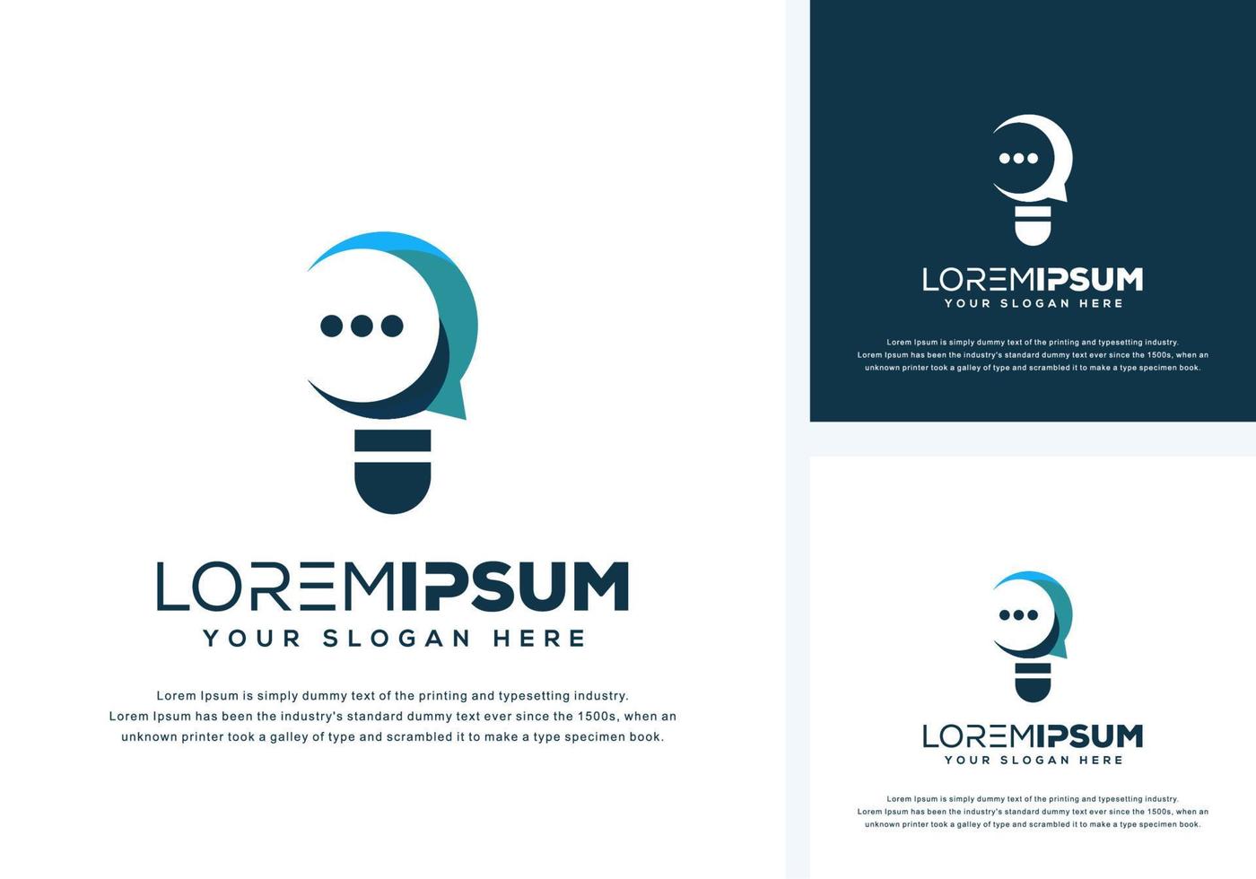 modern bulb and chat logo design vector