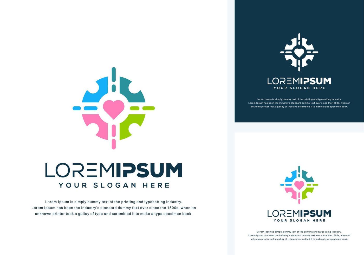 gear and love logo design vector