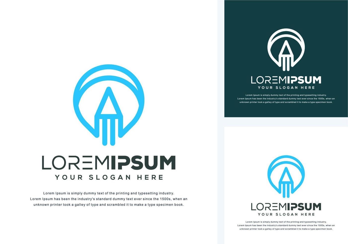 pin and pencil logo design vector