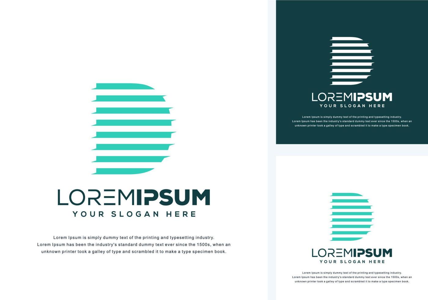 modern letter d with tech logo design vector