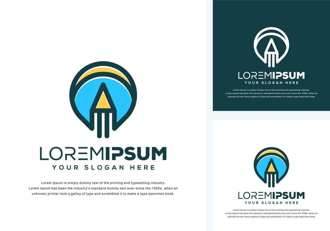 pin and pencil logo design vector