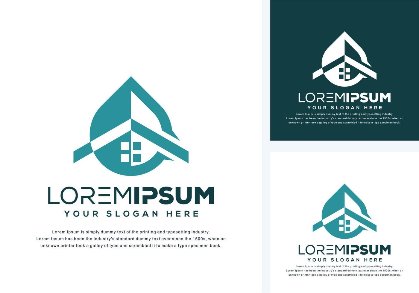 drop and house logo design vector