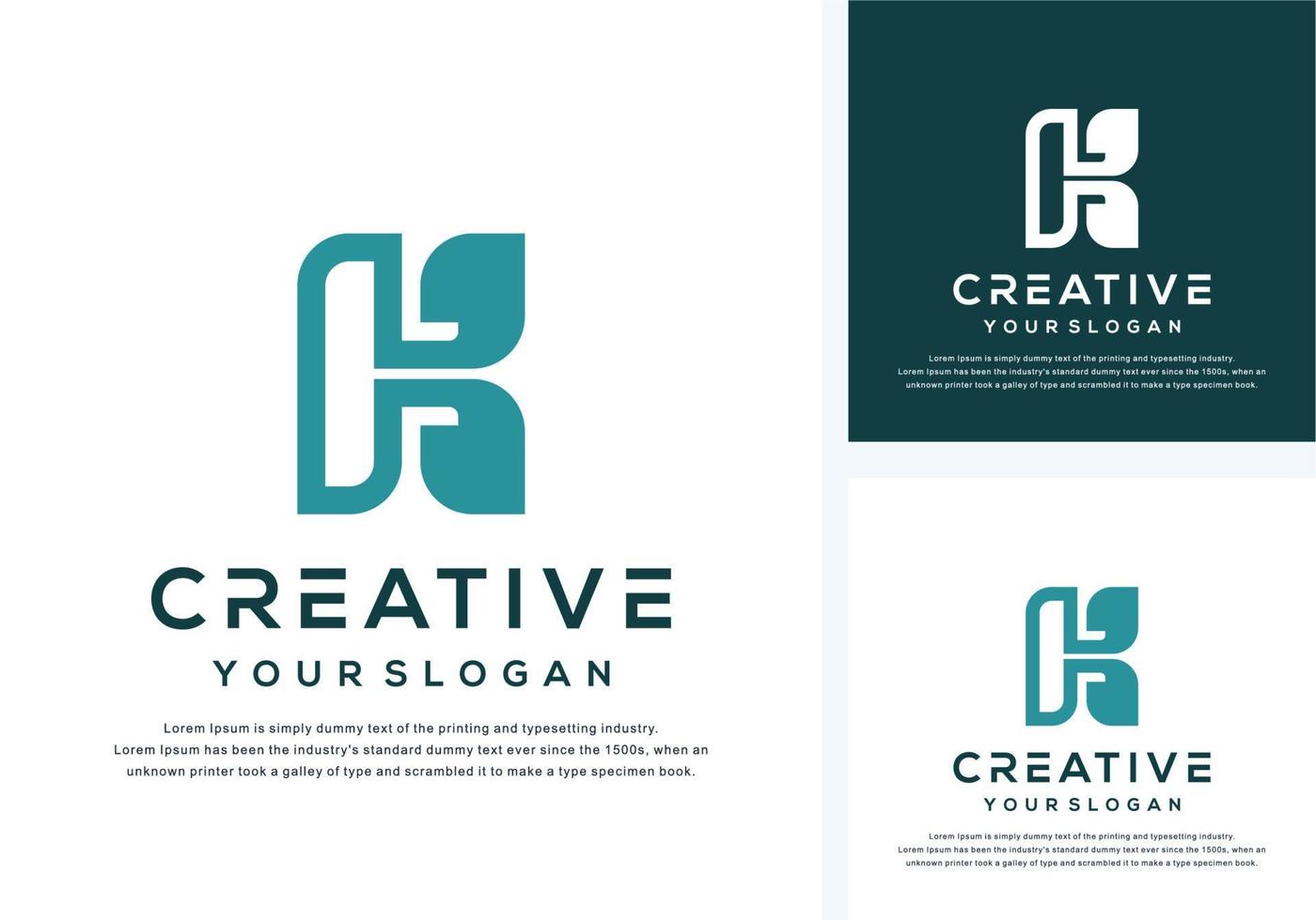 abstract monogram letter k logo design vector