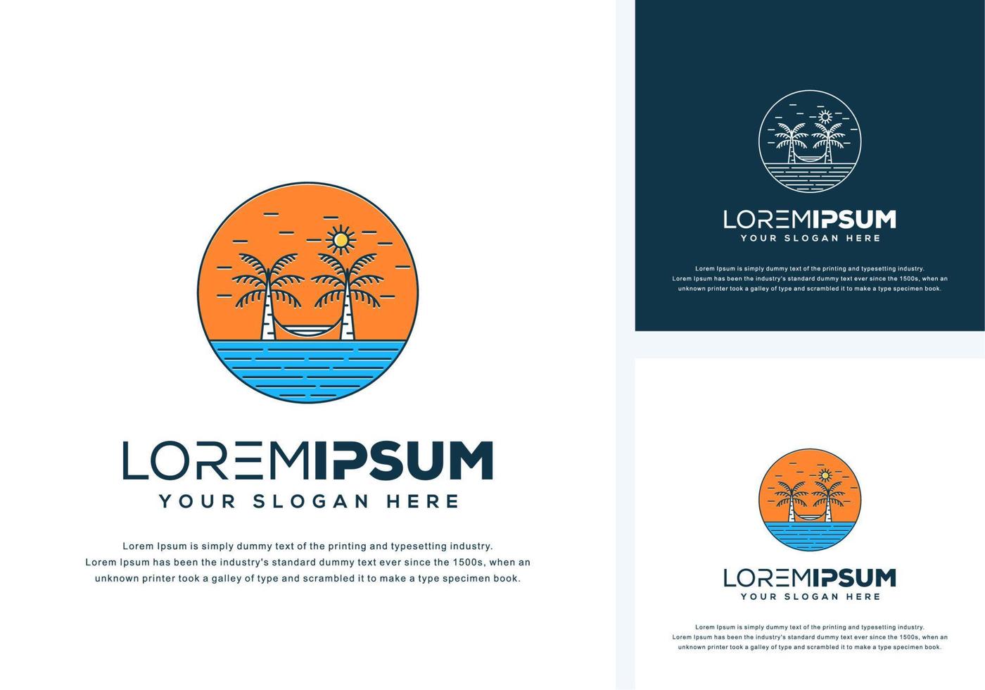 abstract beach logo design vector