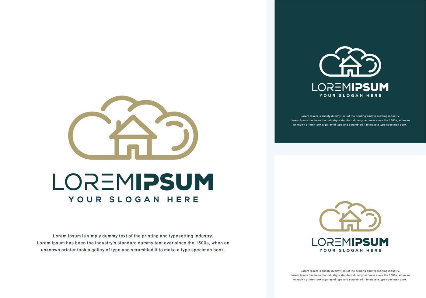 cloude and house logo design vector