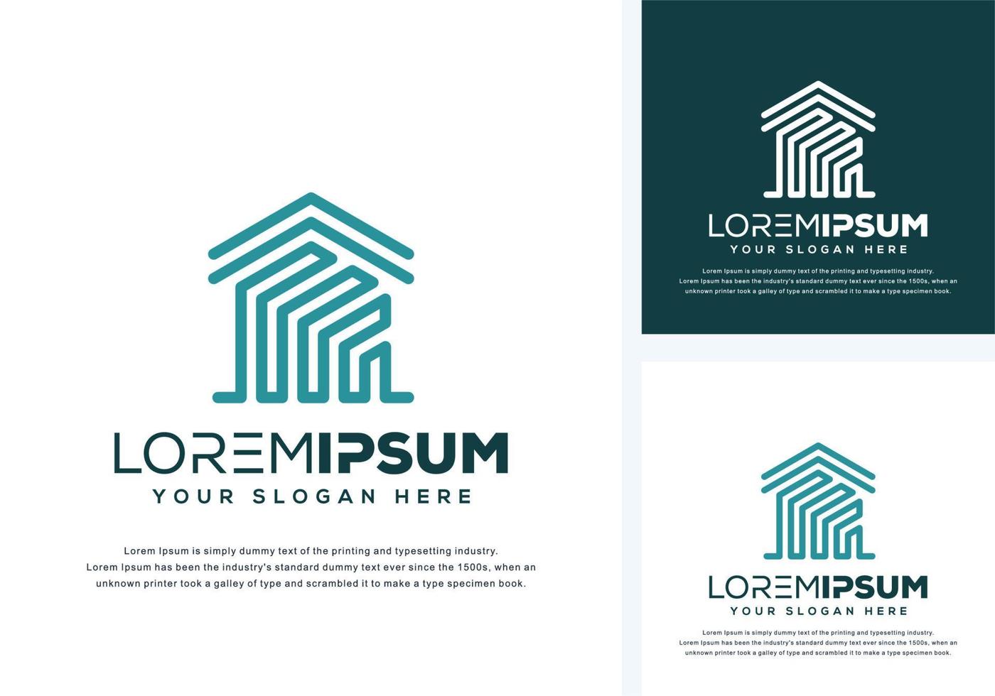 abstract house logo design vector