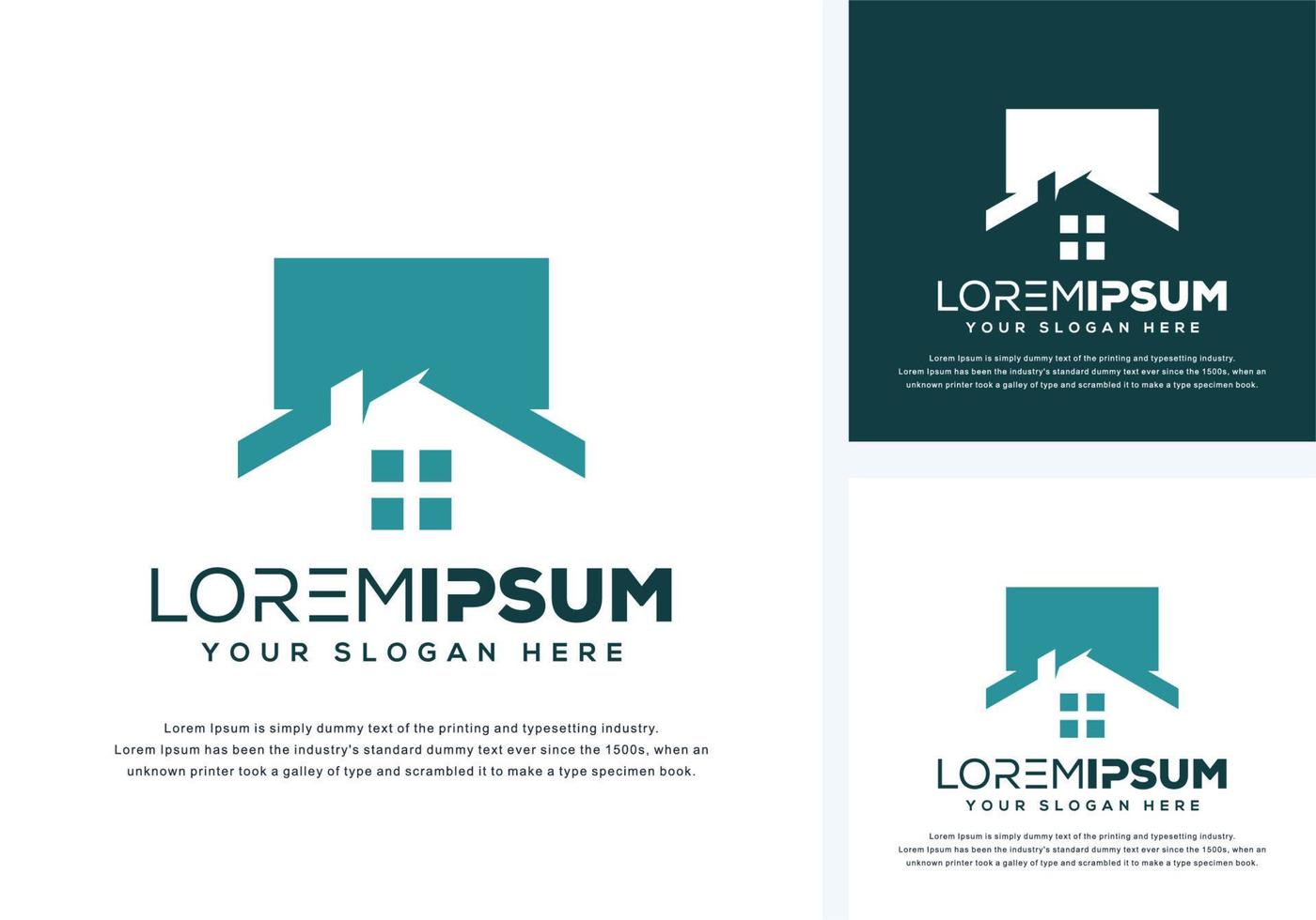 abstract house logo design vector