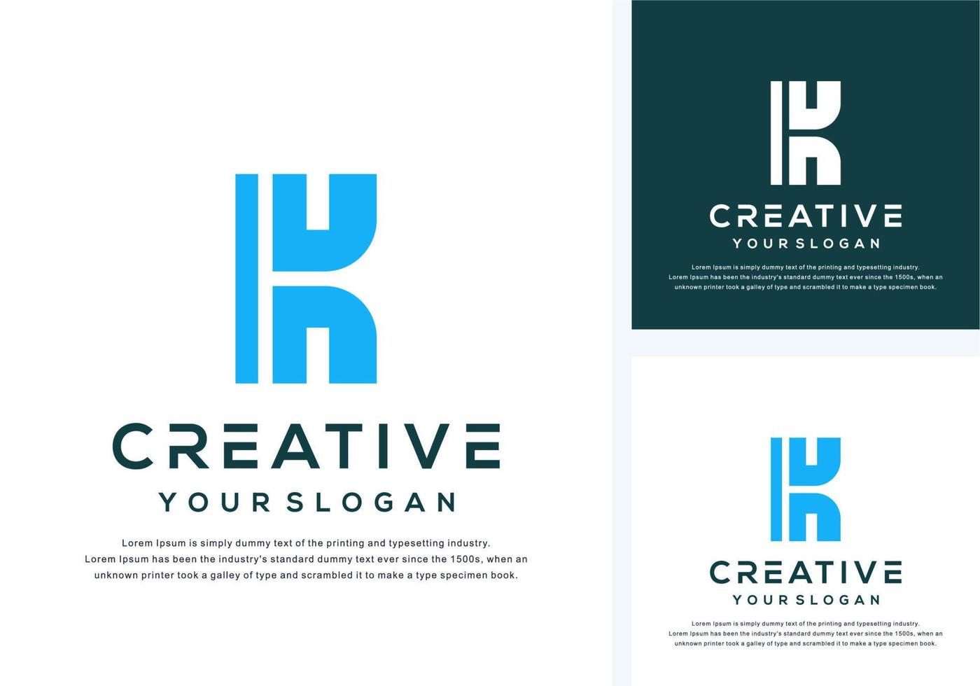 abstract monogram letter k logo design vector