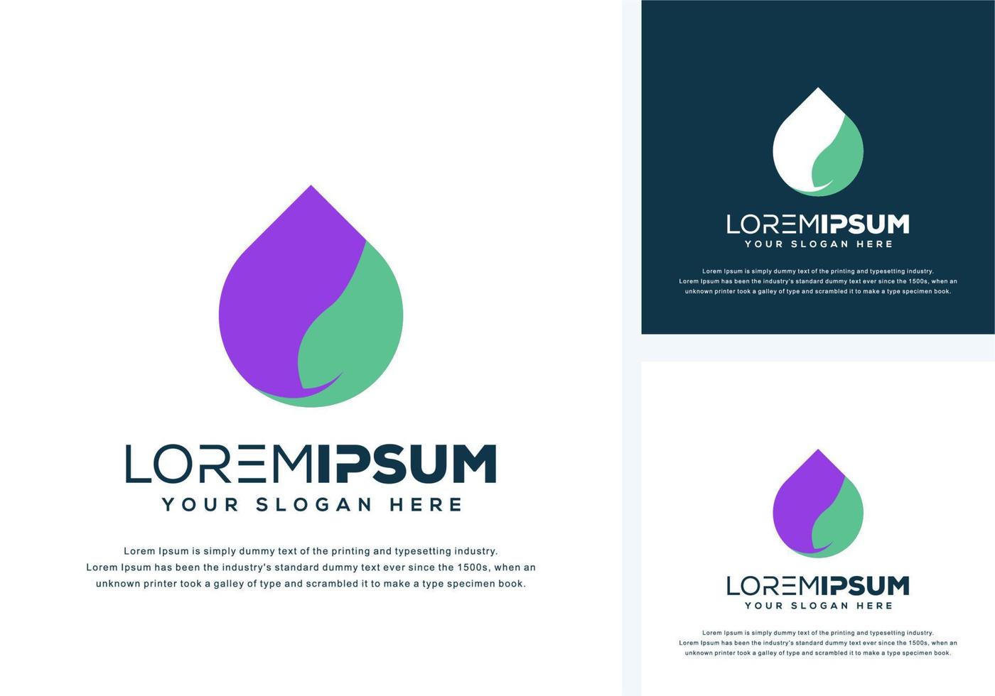 abstract drop and leaf logo design vector