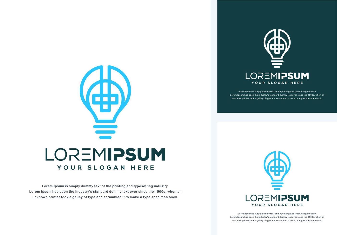 bulb and medical logo design vector