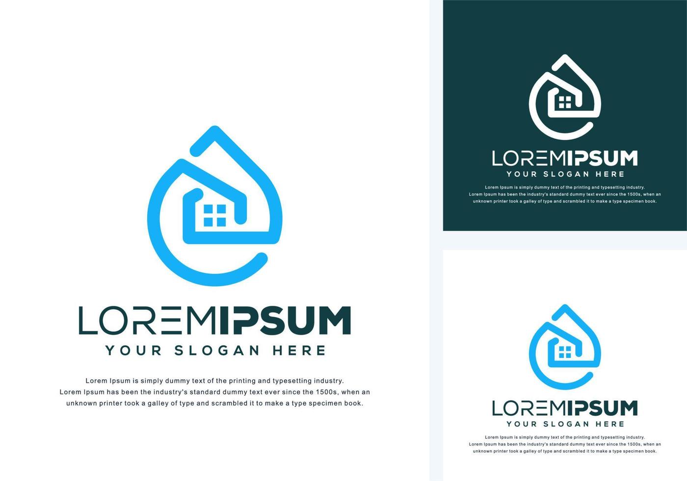 drop and house logo design vector