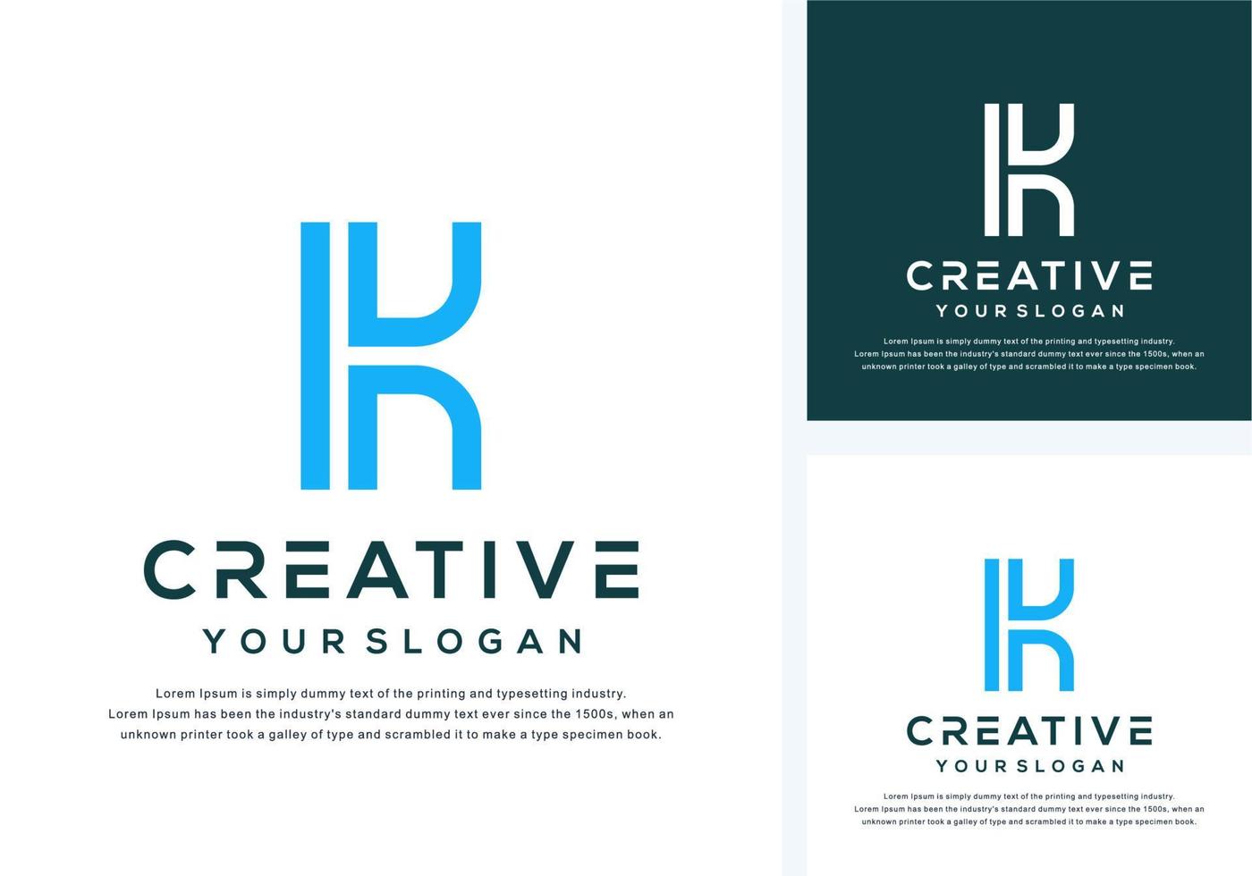 abstract monogram letter k logo design vector