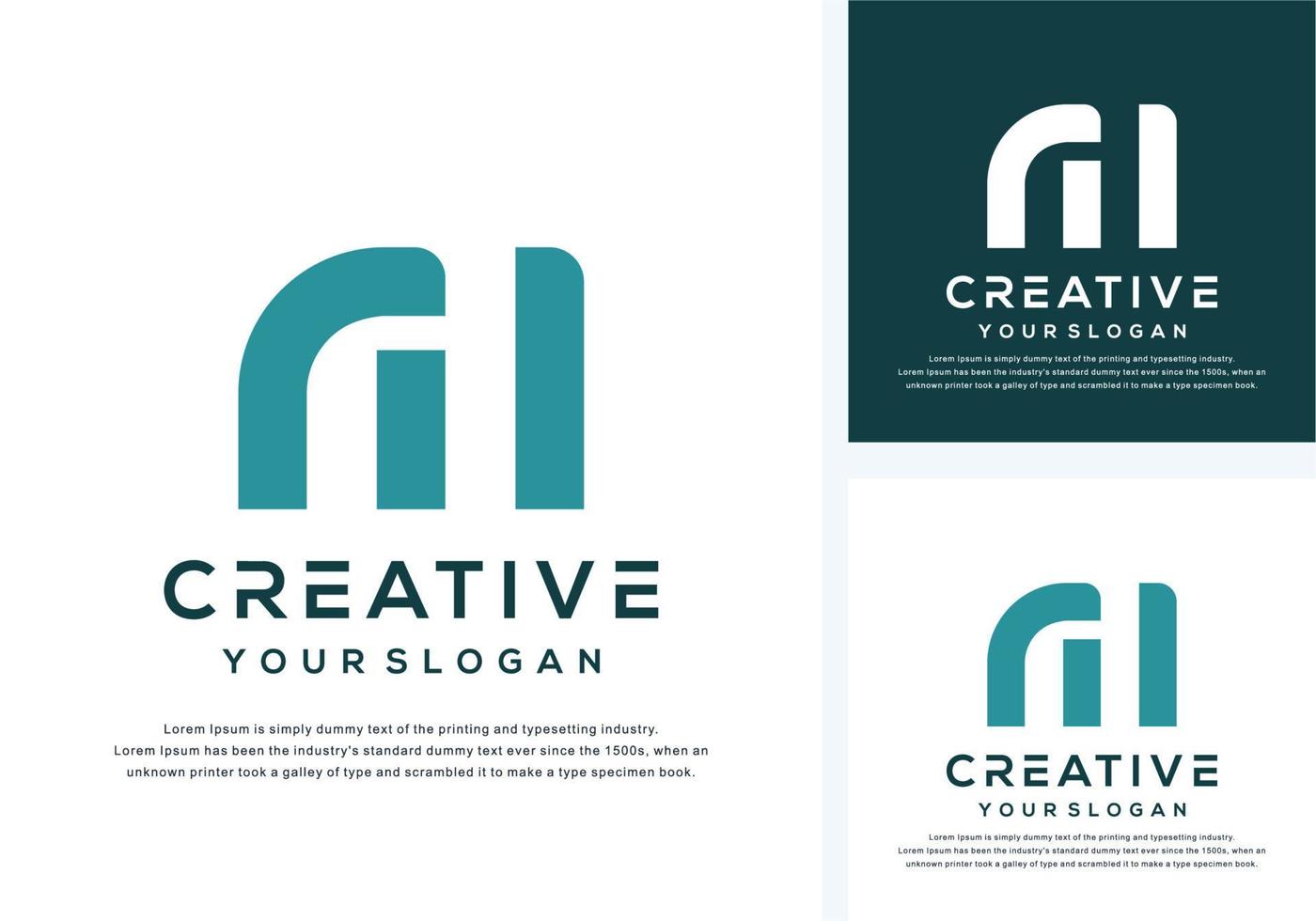 abstract monogram letter m logo design vector