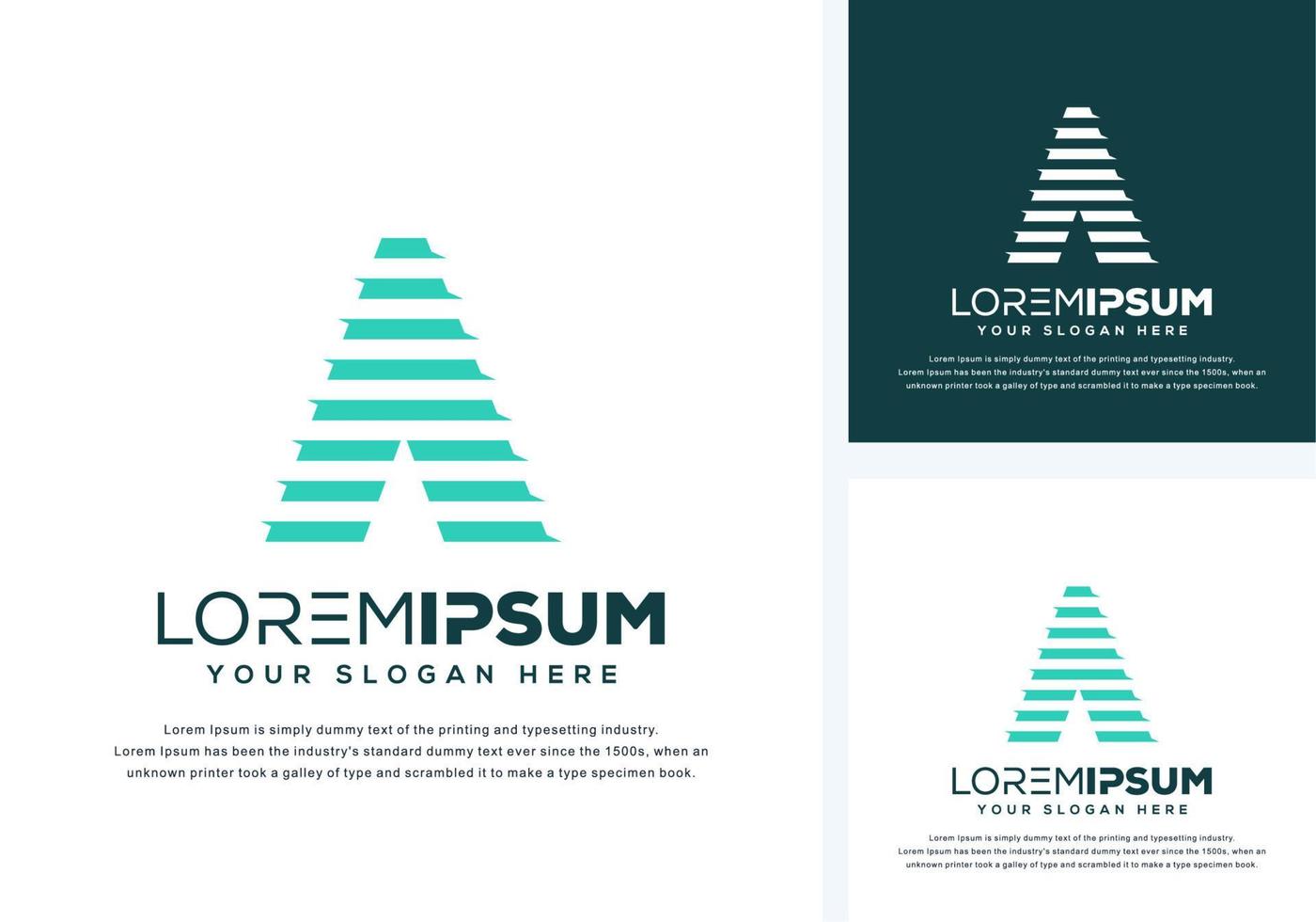 modern letter a with tech logo design vector