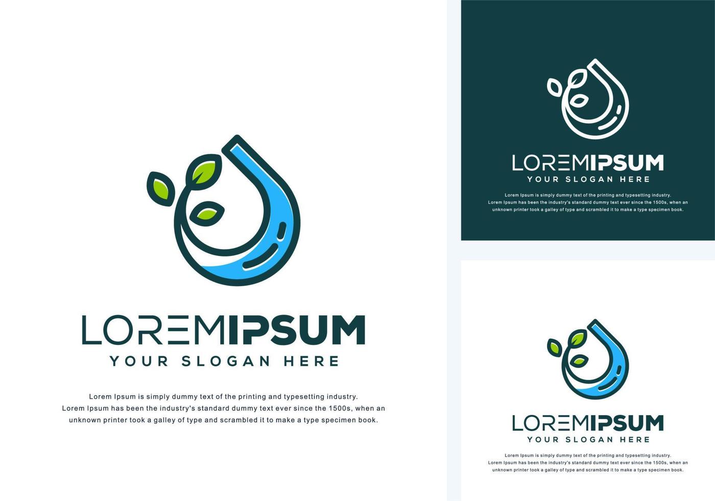 drop and leaf logo design vector