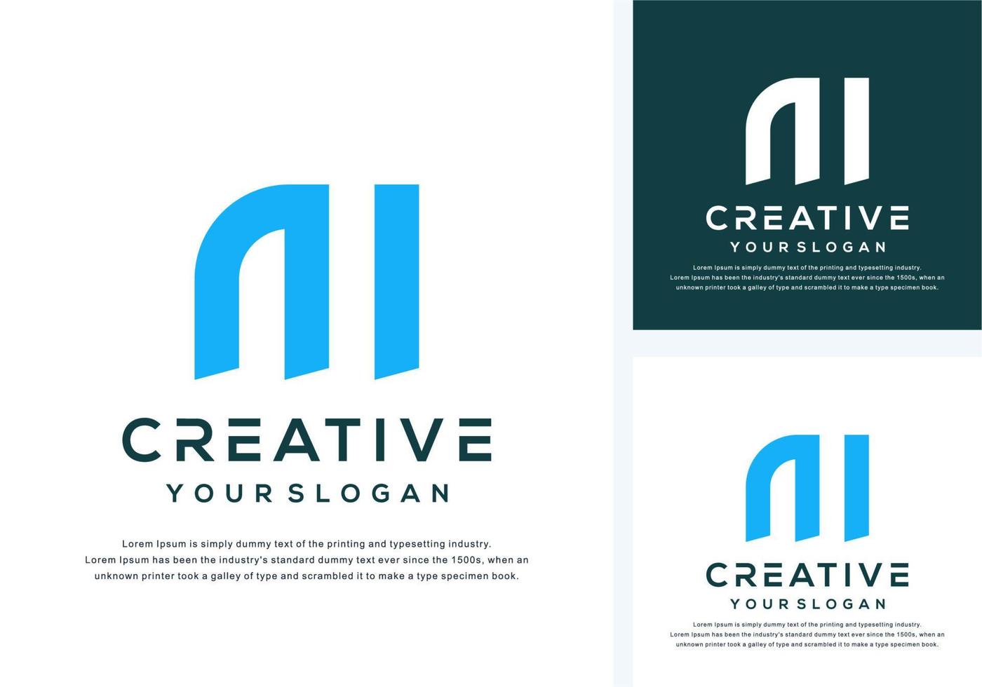 abstract monogram letter m logo design vector