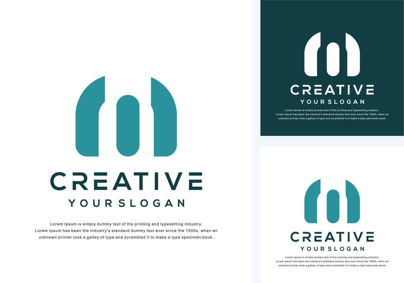 abstract monogram letter m logo design vector