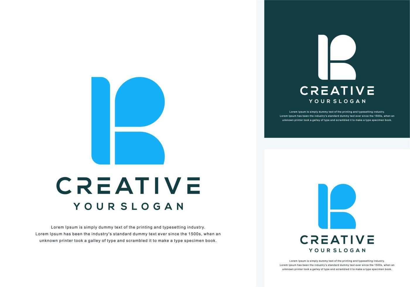 abstract monogram letter r logo design vector