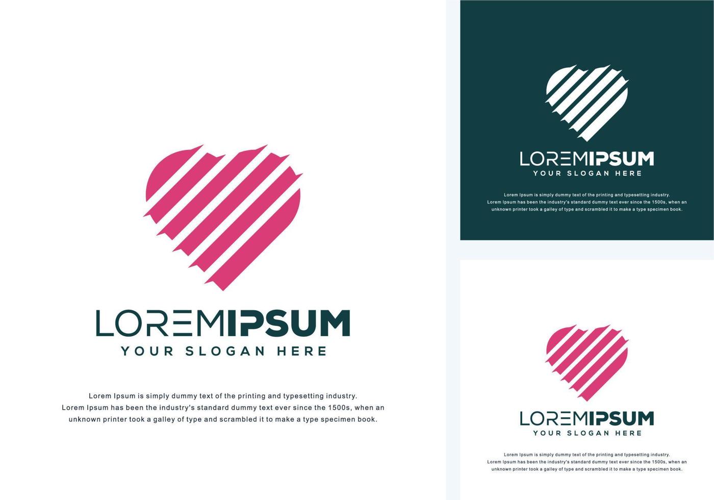 abstract love and tech logo design vector