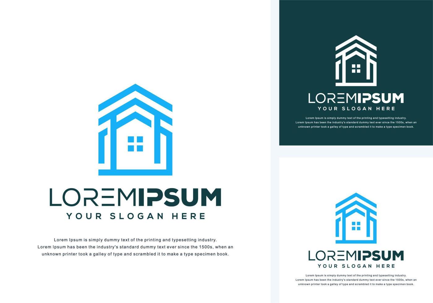abstract house logo design vector