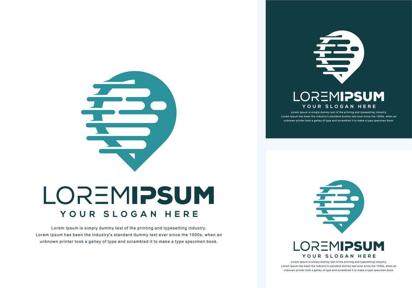 abstract pin logo design vector