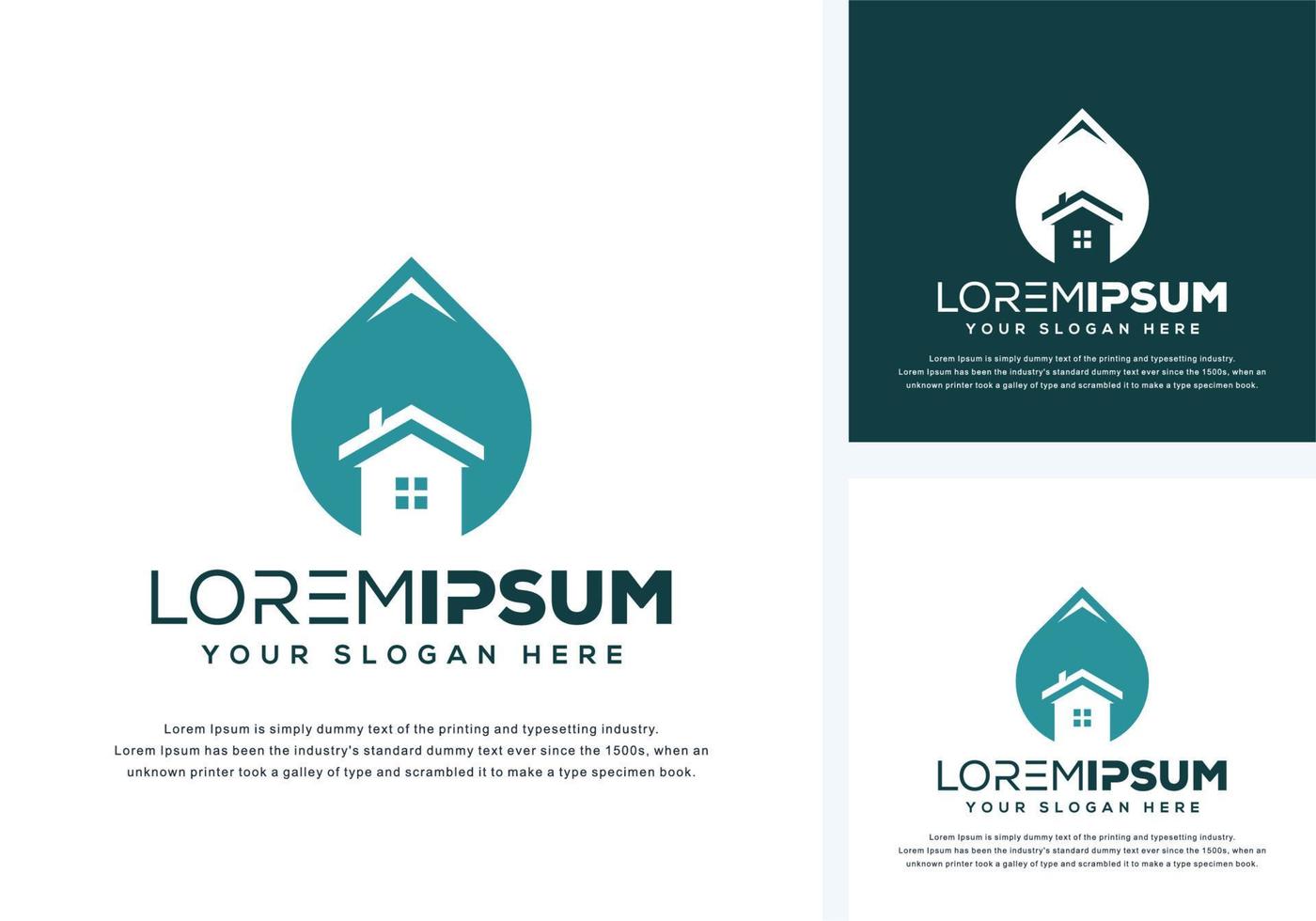 drop and house logo design vector