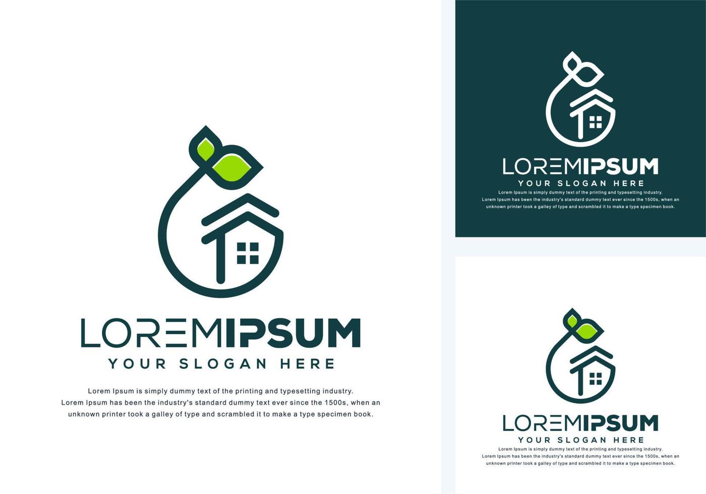 drop and house logo design vector