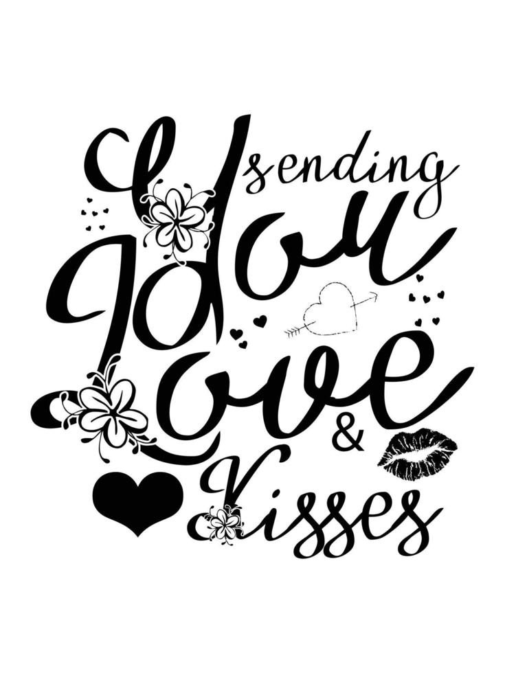 Kiss typography t shirt design vector