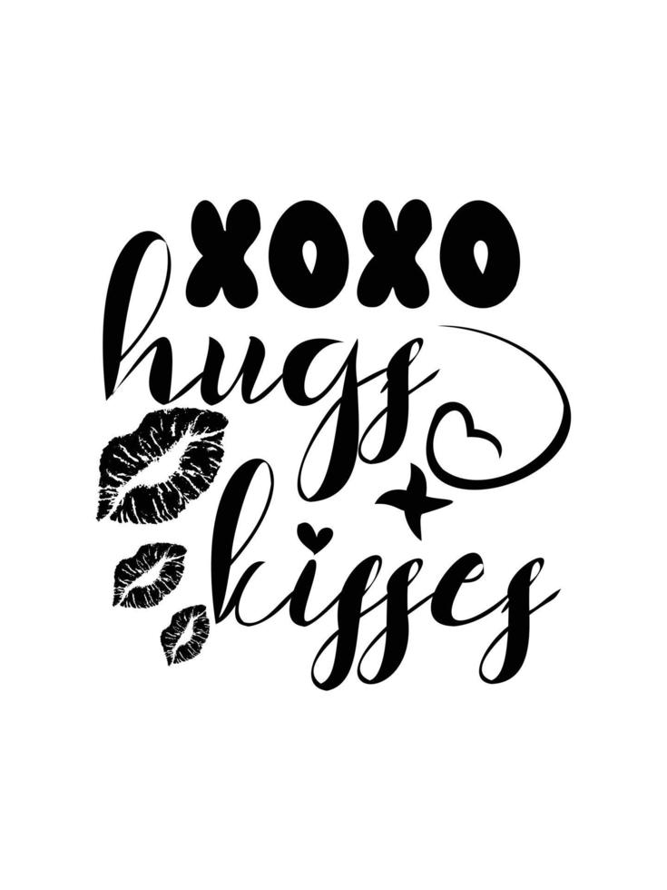 diseño de camiseta de tipografía de beso vector