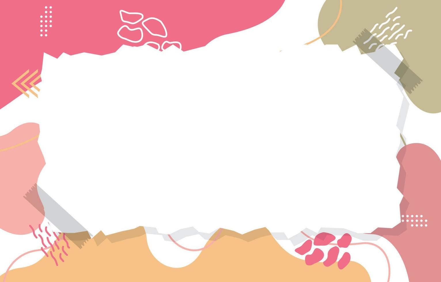 Torn Ripped Paper Sticked on Abstract Memphis Background vector