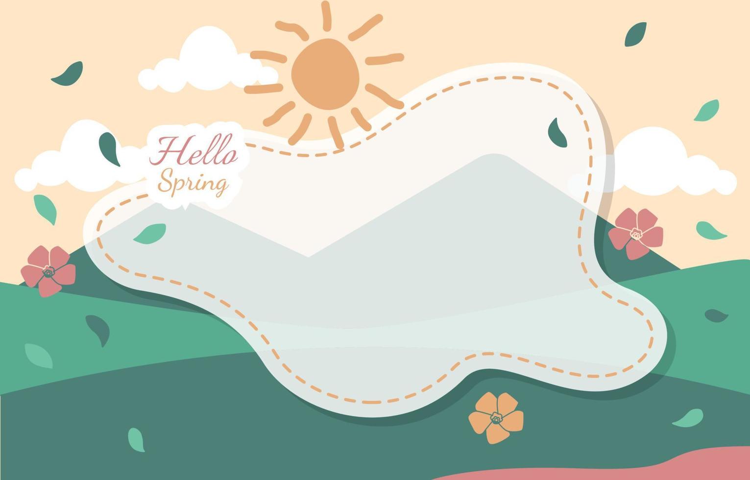 Cute Nature Frame Colorful Sun Flower Background Vector Design