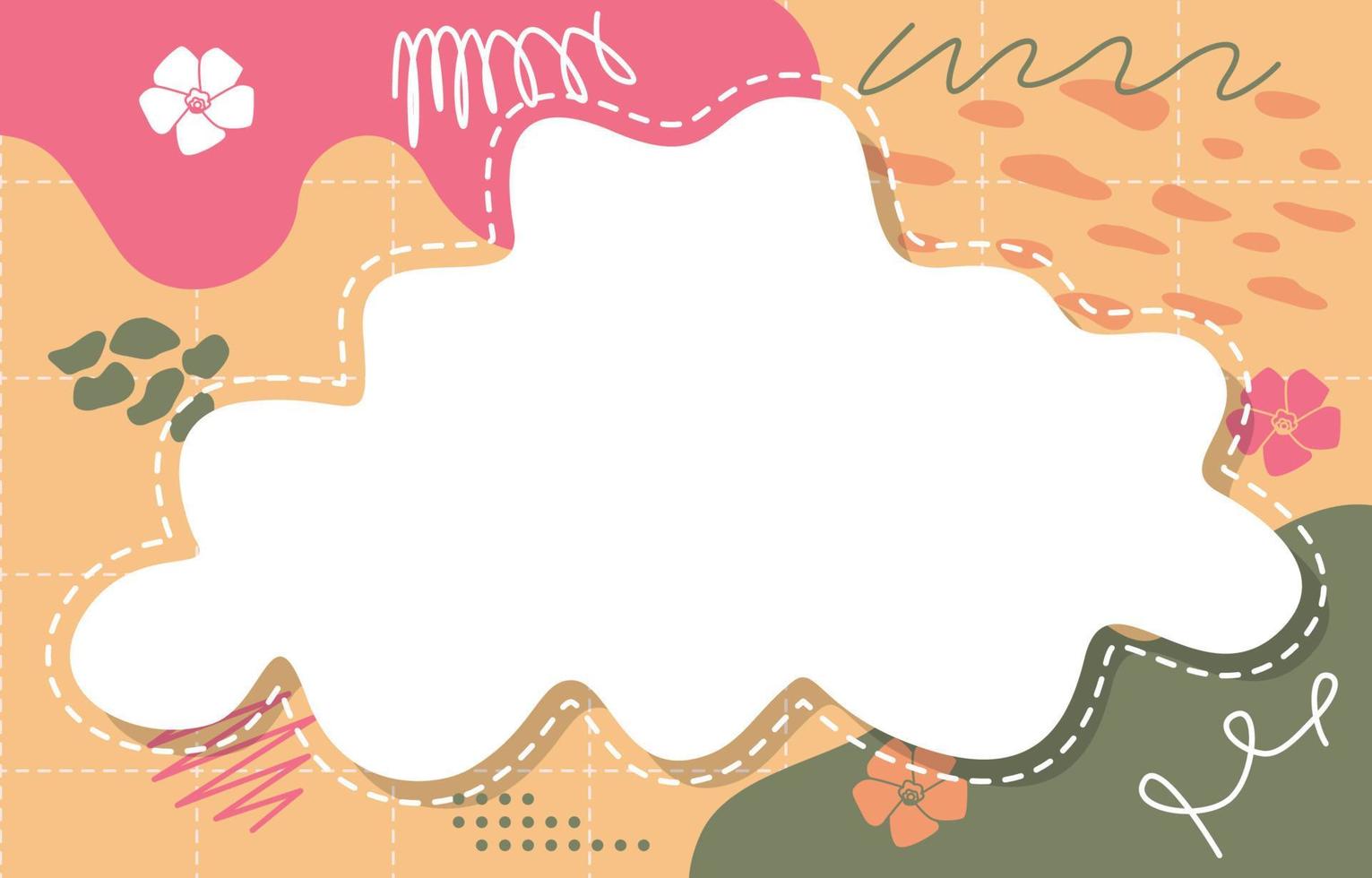 Cute Doodle Frame Memphis Background Abstract Vector Design