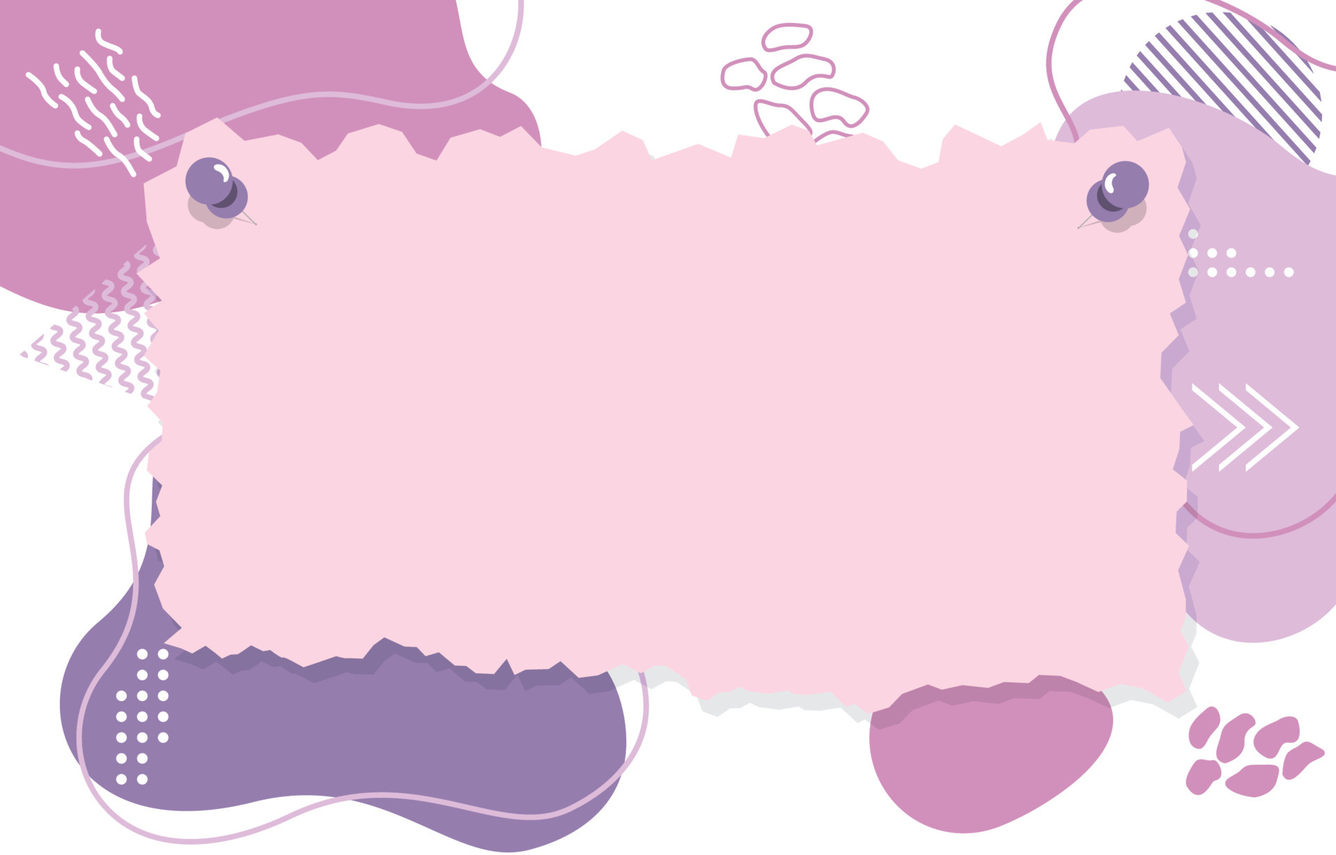Pinned Paper Note on Abstract Pink Purple Cute Memphis Background ...