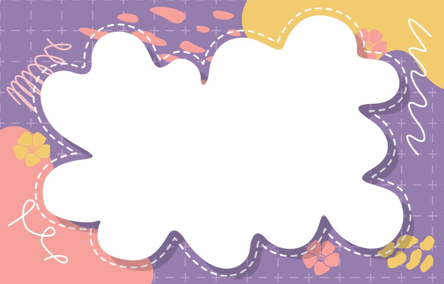 Cute Doodle Frame Memphis Background Abstract Vector Design